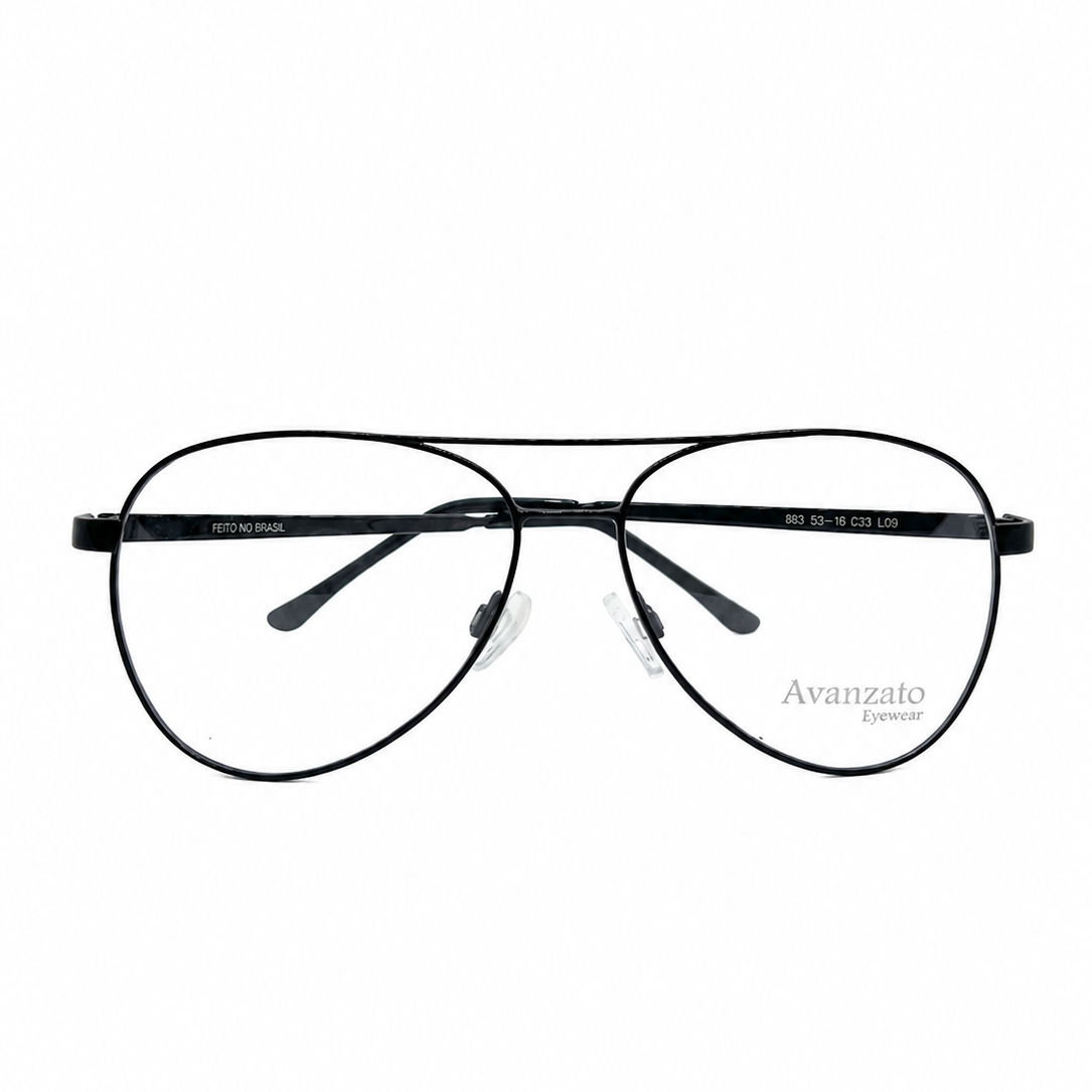 Armação de Grau Metal 863 55-16 Preto Aviador