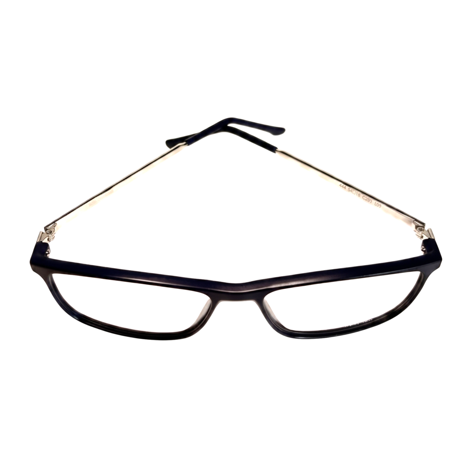 Armação de Grau Acetato Metal 444 54-16 Azul Marinho - Avanzato Optical
