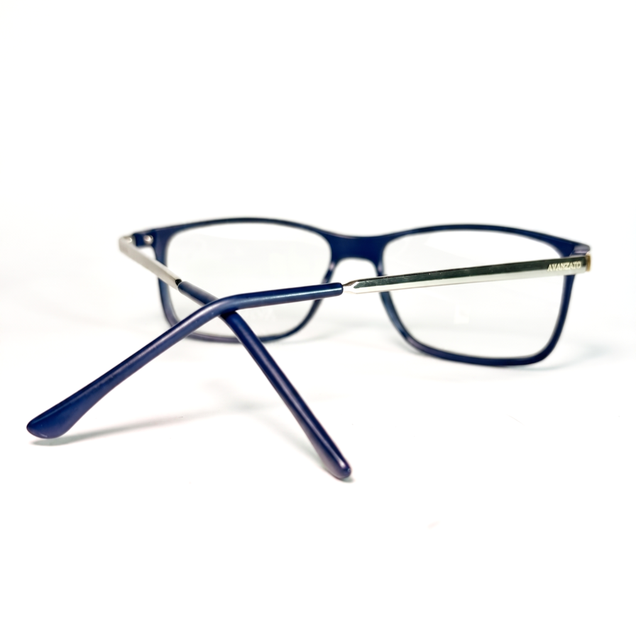 Armação de Grau Acetato Metal 444 54-16 Azul Marinho - Avanzato Optical