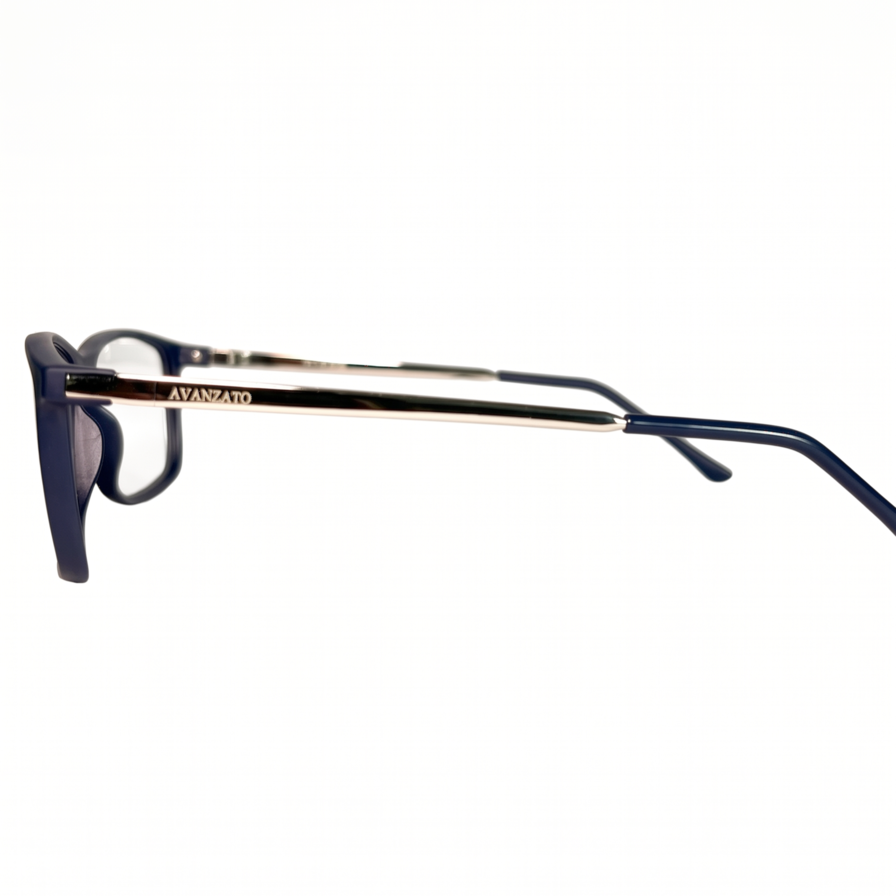 Armação de Grau Acetato Metal 444 54-16 Azul Marinho - Avanzato Optical